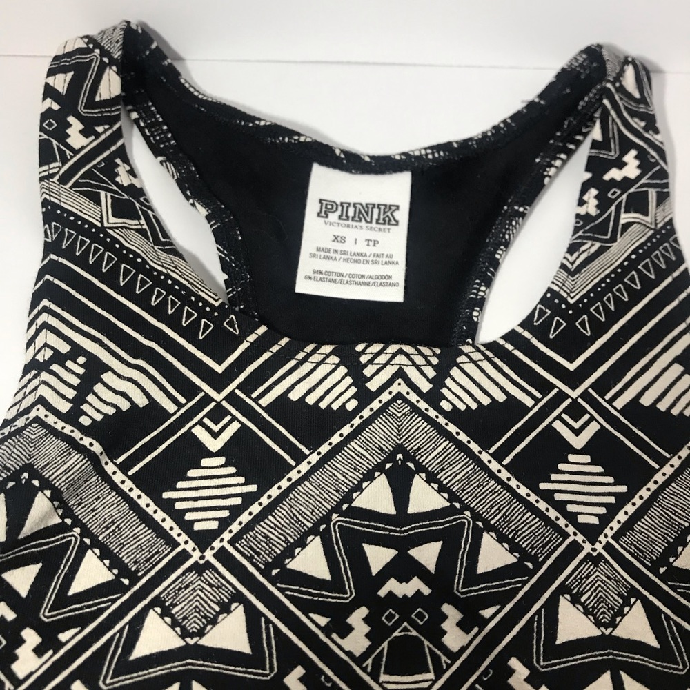 PINK Cream & Black Active Top